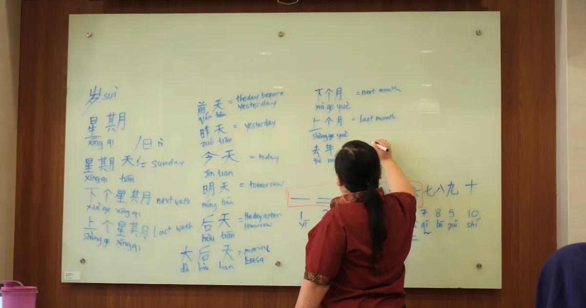 Participants engaged in a three-day immersive Mandarin language class experience
