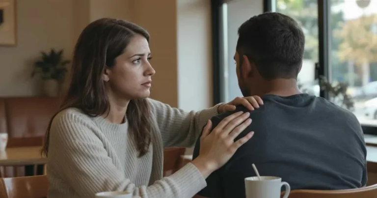 Illustration of a person confidently setting personal boundaries while maintaining healthy relationships