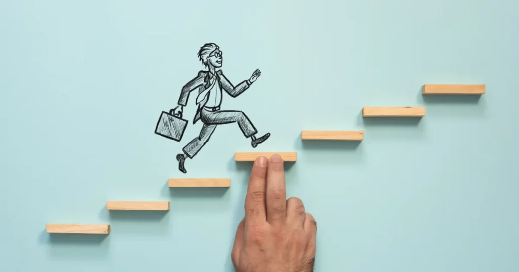 Illustration of career development challenges faced by employees in the workplace