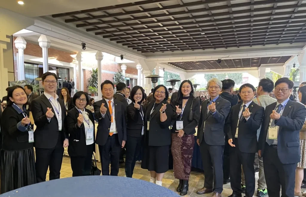 Indonesian and Korean delegates networking at AOTCA Nepal 2025 conference in Kathmandu