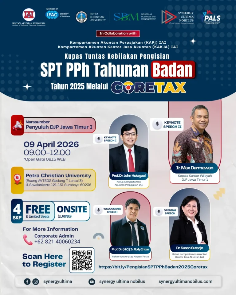 Pelatihan kupas tuntas pengisian SPT PPh Badan Tahun 2025 melalui CoreTax oleh Synergy Training