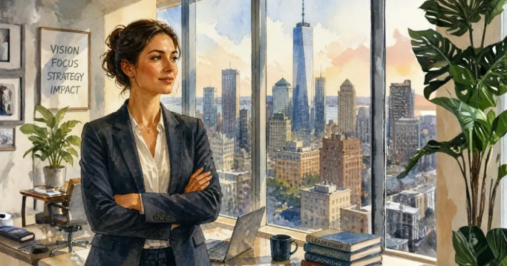 Ilustrasi quiet ambition di dunia kerja, menunjukkan bahwa kesuksesan karier tidak lagi hanya diukur dari jabatan, tetapi juga pertumbuhan, makna, dan keseimbangan hidup